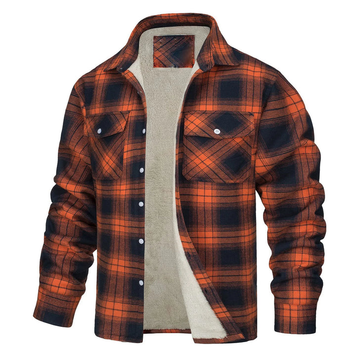 Ronan | Men's Fleece Lined Flannel Jacket  - Size:XS;Color:Red
