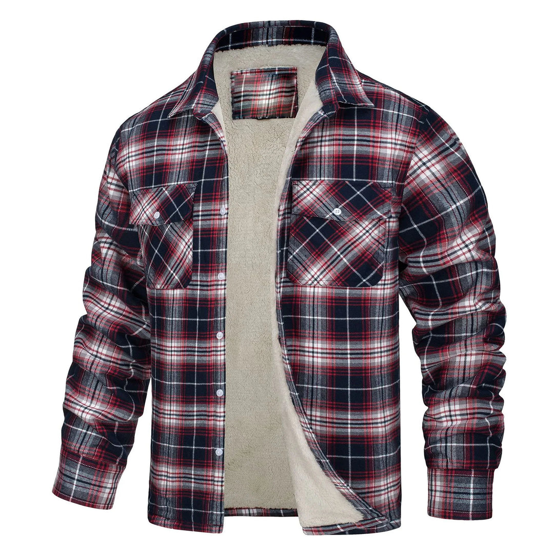 Ronan | Men's Fleece Lined Flannel Jacket  - Size:XS;Color:Red Plaid
