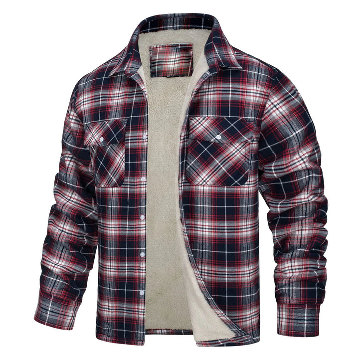 Ronan | Men's Fleece Lined Flannel Jacket  - Size:XS;Color:Red Plaid