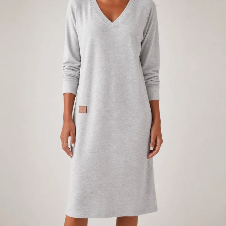 Rosabel | Long Sleeve Jumper Dress  - Color:Gray;Size:XS
