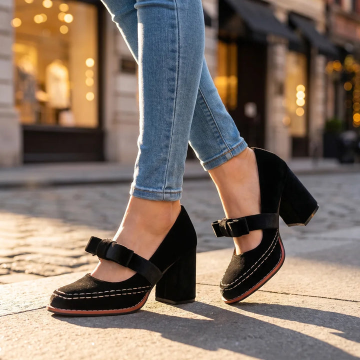 Rosalie Mary Jane Heels - Color:Black;Size:35