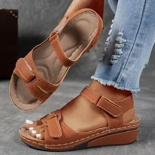 Rosalie Orthopedic Sandals - Color:Brown;Size:35