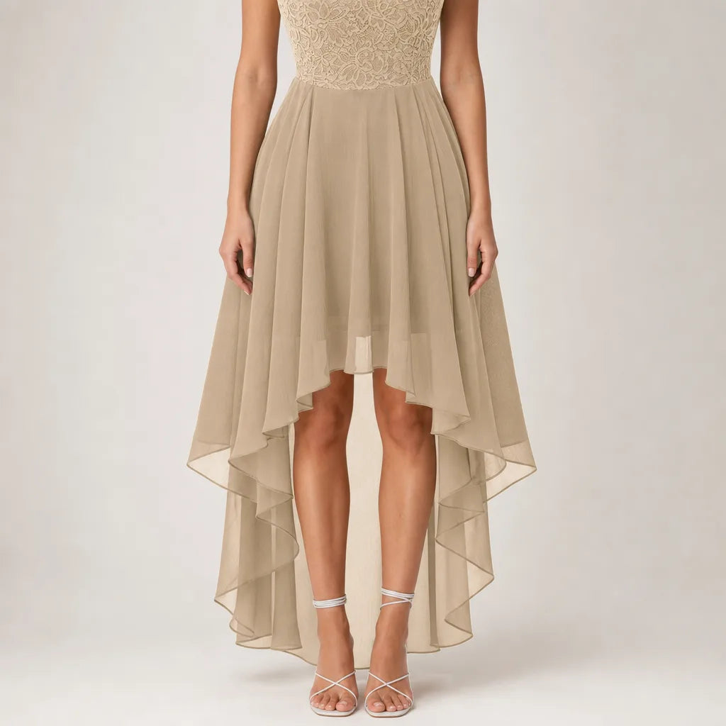Rosalind | Lace Bodice Dress for Elegance - Color:Beige;Size:XXS