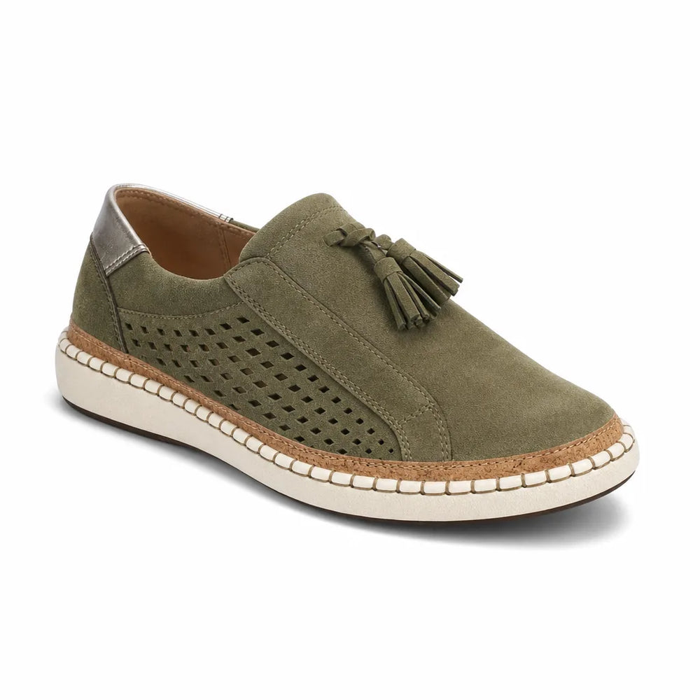 Women's Green Marston Tassel Slip On Flats