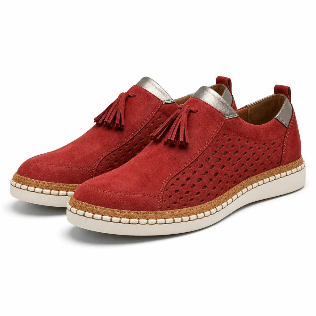 Rosalind Women Slip-On Sneakers - Color:Red;Size:35