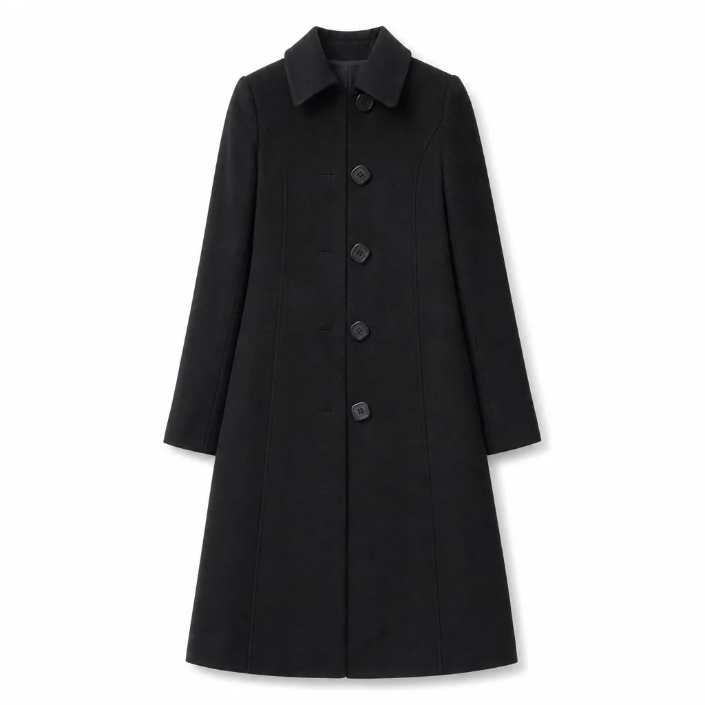 Rosalind |  Wool-Blend Dress Coat - Color:Black;Size:XS
