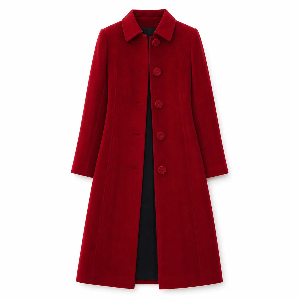 Rosalind |  Wool-Blend Dress Coat - Color:Red;Size:XS
