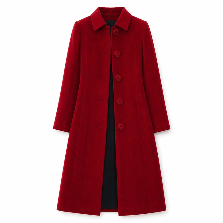Rosalind |  Wool-Blend Dress Coat - Color:Red;Size:XS