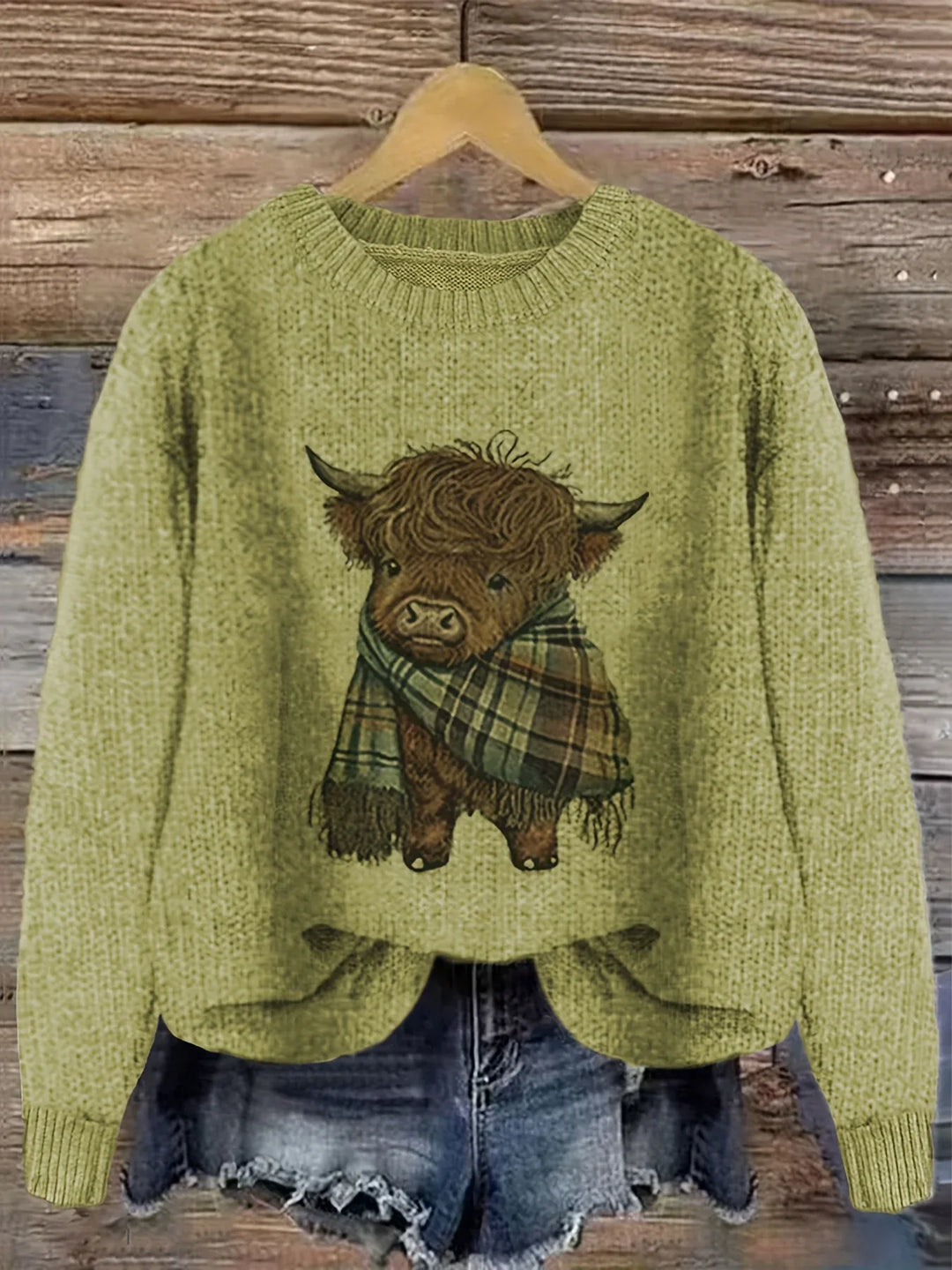 Rosenthal | Women's Cozy Crewneck Sweater - Color:Green;Size:XS