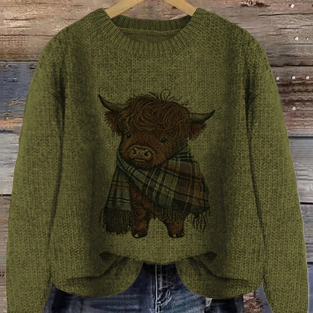 Rosenthal | Women's Cozy Crewneck Sweater - Color:Olive Green;Size:XS