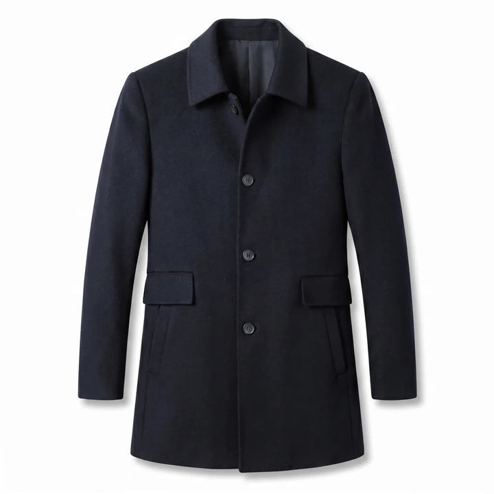 Rossland Lapel Overcoat - Color:Black;Size:S