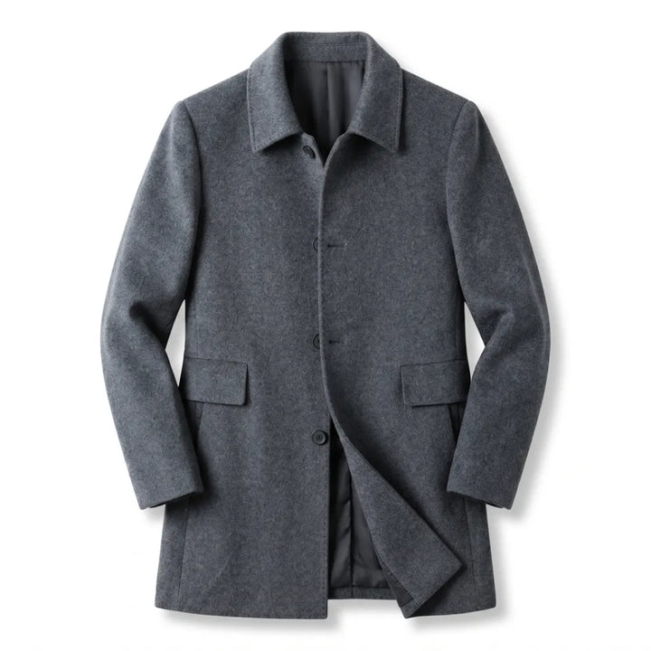 Rossland Lapel Overcoat - Color:Gray;Size:S