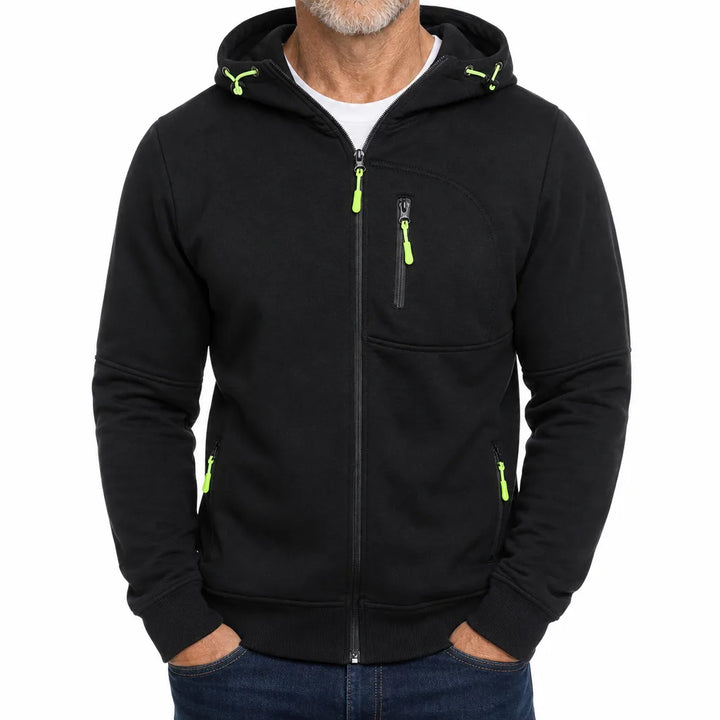 Rowe |  Men's Fall Windbreaker Fleece Jacket - Color:Black;Size:S