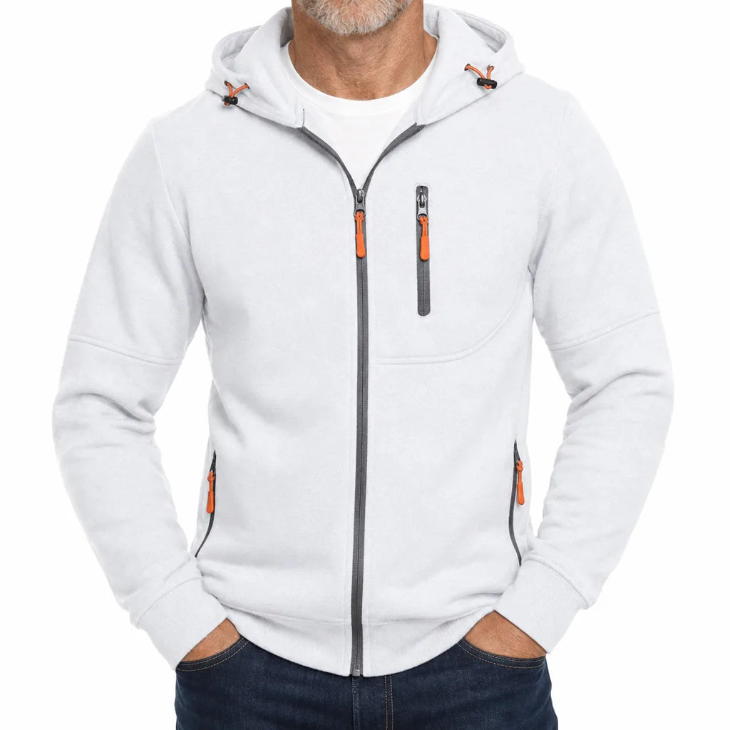 Rowe |  Men's Fall Windbreaker Fleece Jacket - Color:White;Size:S