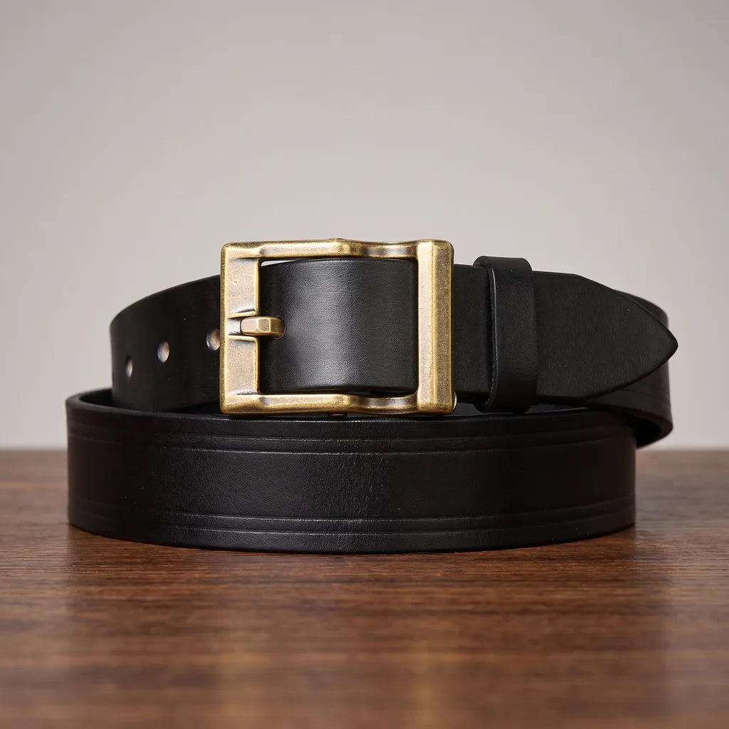 Rowland | Men's Leather Buckle Belts - Color:Black;Length (inches):42 inches