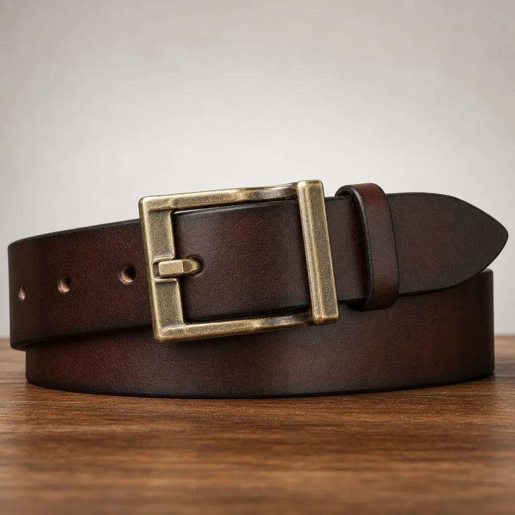 Rowland | Men's Leather Buckle Belts - Color:Brown;Length (inches):42 inches
