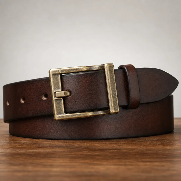 Rowland | Men's Leather Buckle Belts - Color:Brown;Length (inches):42 inches