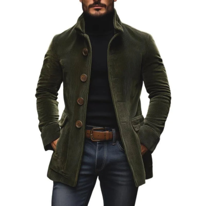 Rufus | Men's Corduroy Winter Coat  - Color:Army Green;Size:XS
