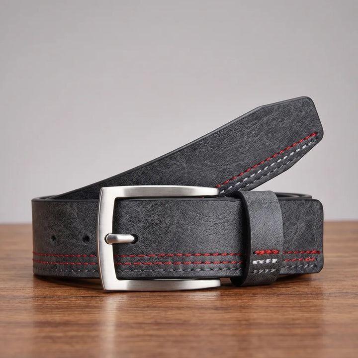 Rupert | Men's Designer Leather Belt - Color:Gray;Length:39.4 inches (100 cm)