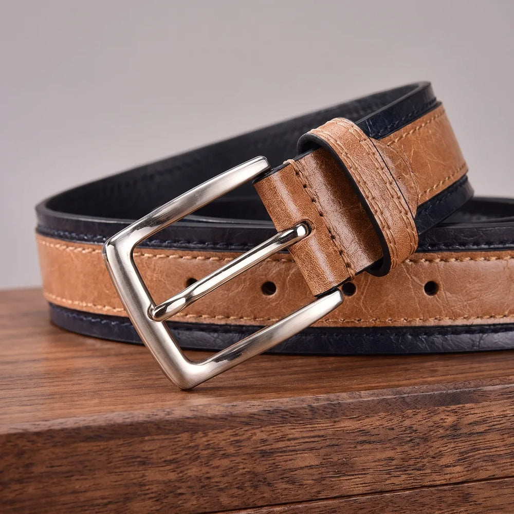Men's Khaki and dark blue Darwin Pin Buckle Belt