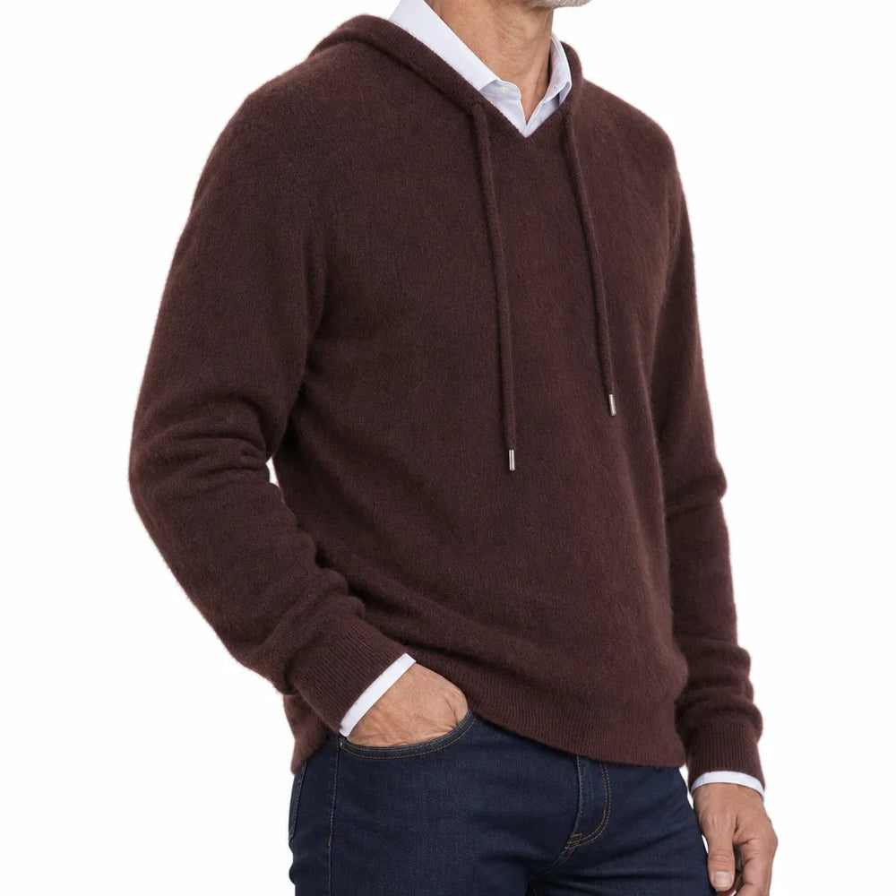 Men's Brown Underhill Hooded Knit Sweater