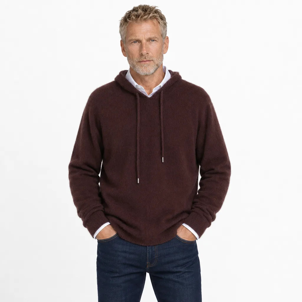 Men's Brown Underhill Hooded Knit Sweater