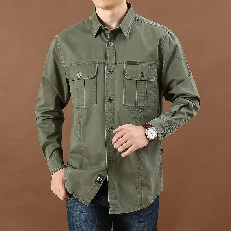 Ryland | Men's Western Work Shirt  - Size:S;Color:Army Green