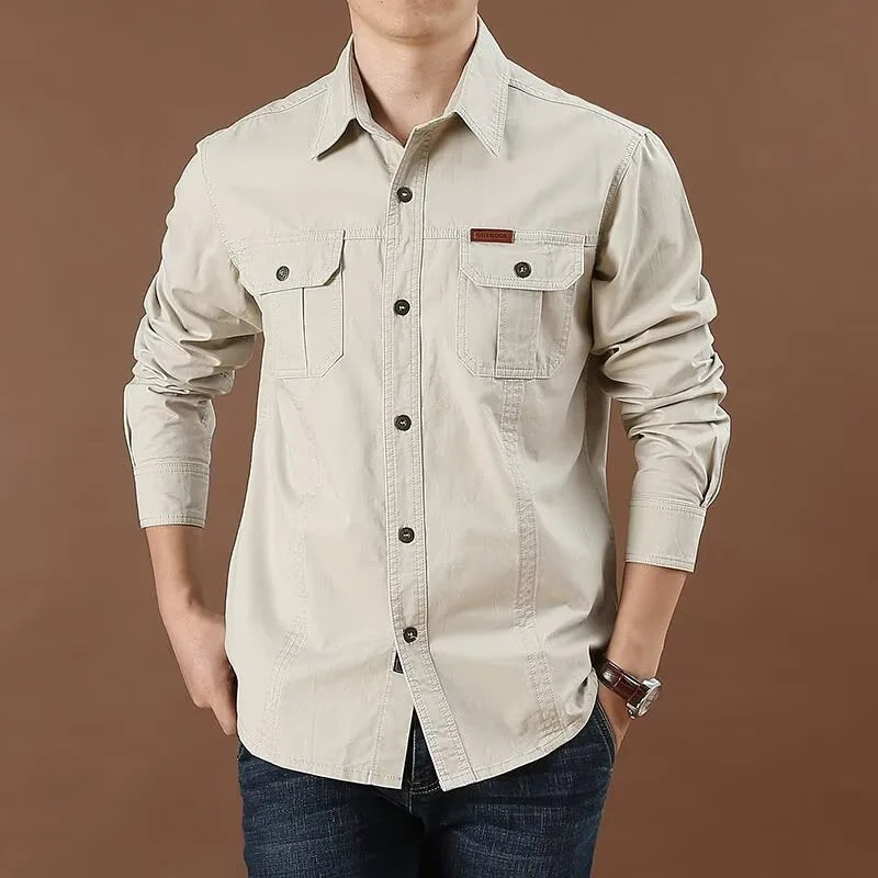 Ryland | Men's Western Work Shirt  - Size:S;Color:Beige