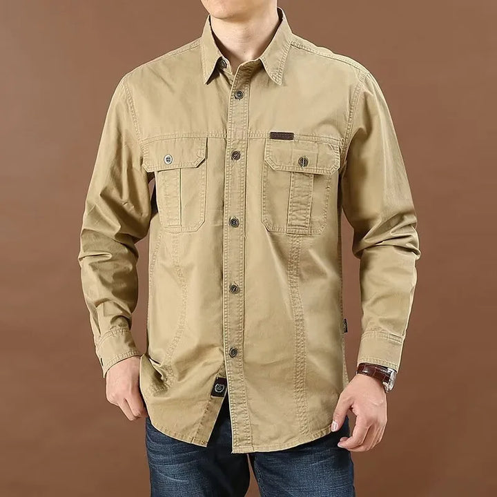 Ryland | Men's Western Work Shirt  - Size:S;Color:Khaki