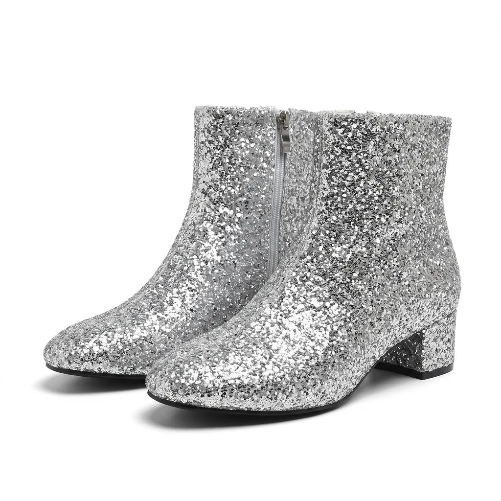 Women's Gray Fremont Sequin Heeled Boots