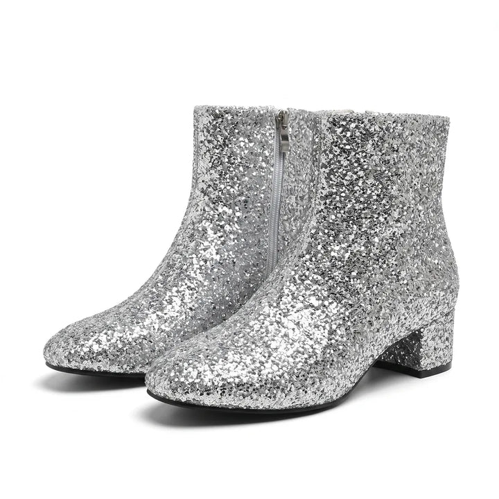 Women's Gray Fremont Sequin Heeled Boots