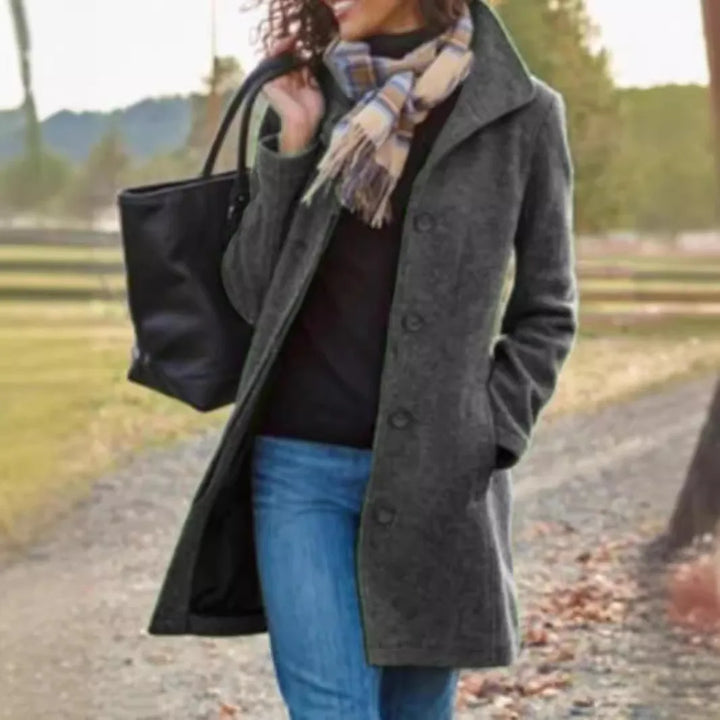 Sable | Women's Warm Collar Coat  - Color:Gray;Size:XS