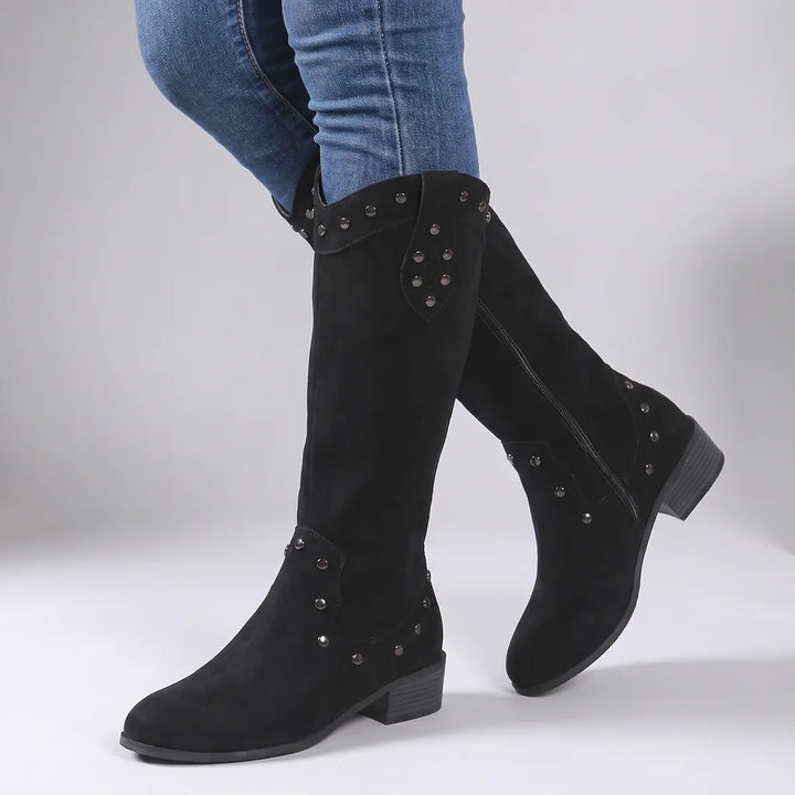 Sadia | Women's Orthopedic Western Boots  - Color:Black;Size:36