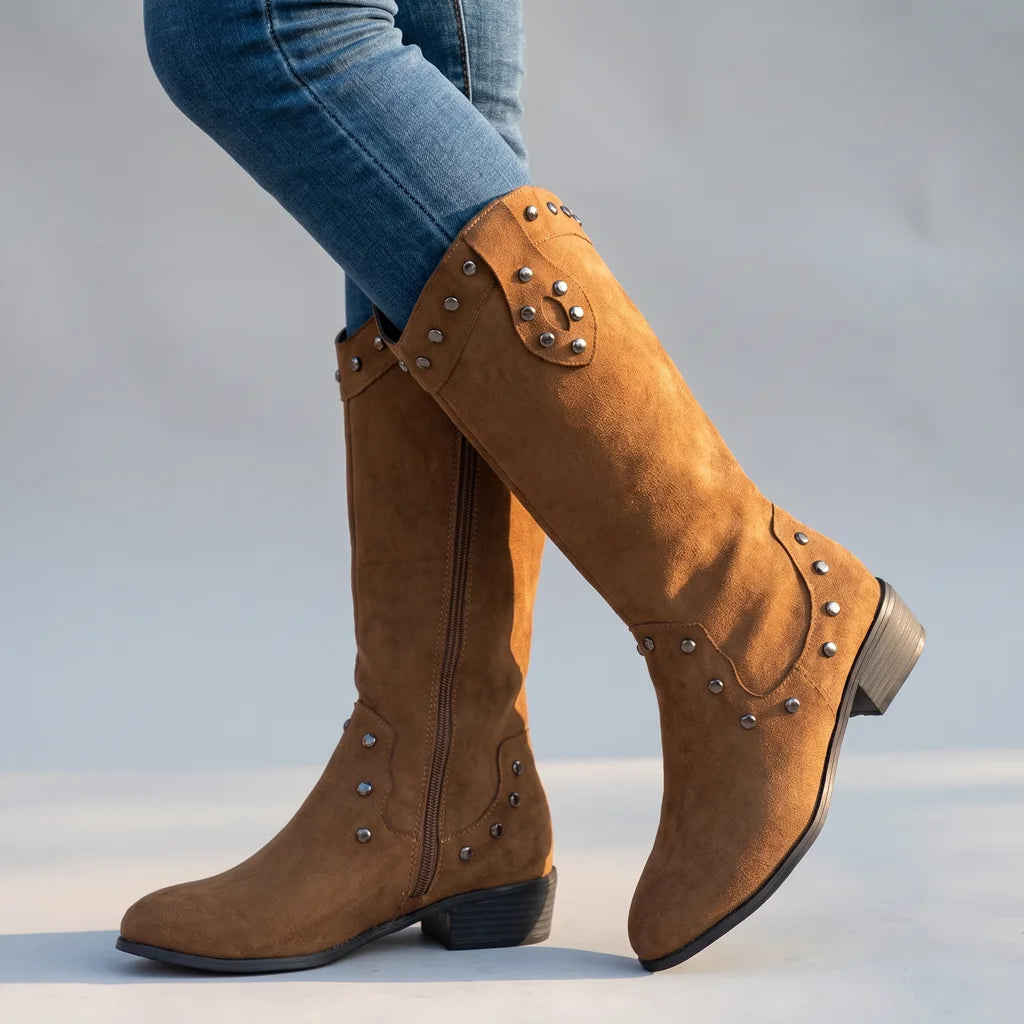 Sadia | Women's Orthopedic Western Boots  - Color:Brown;Size:36