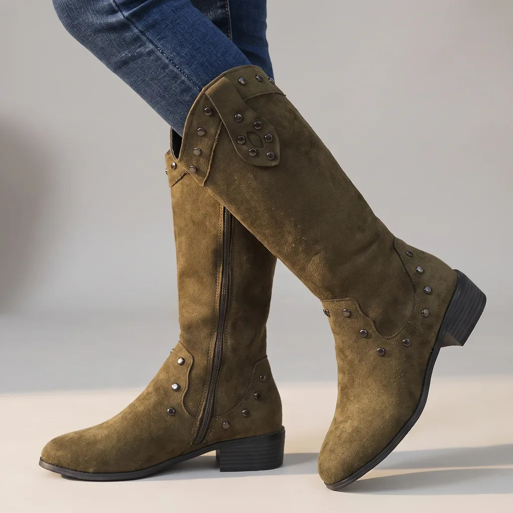 Sadia | Women's Orthopedic Western Boots  - Color:Green;Size:36