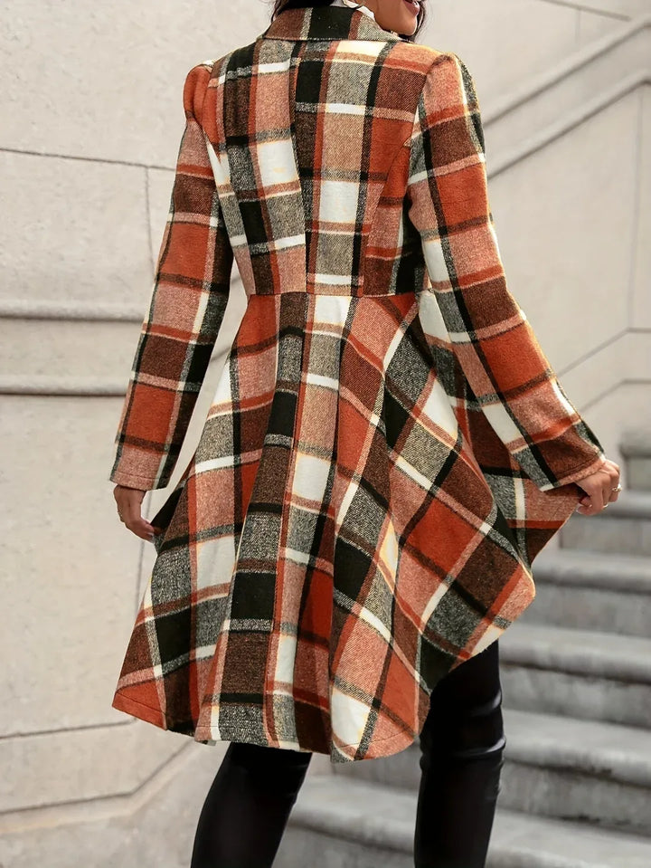 Women's Safa | Women's Draped Longline Plaid Jacket