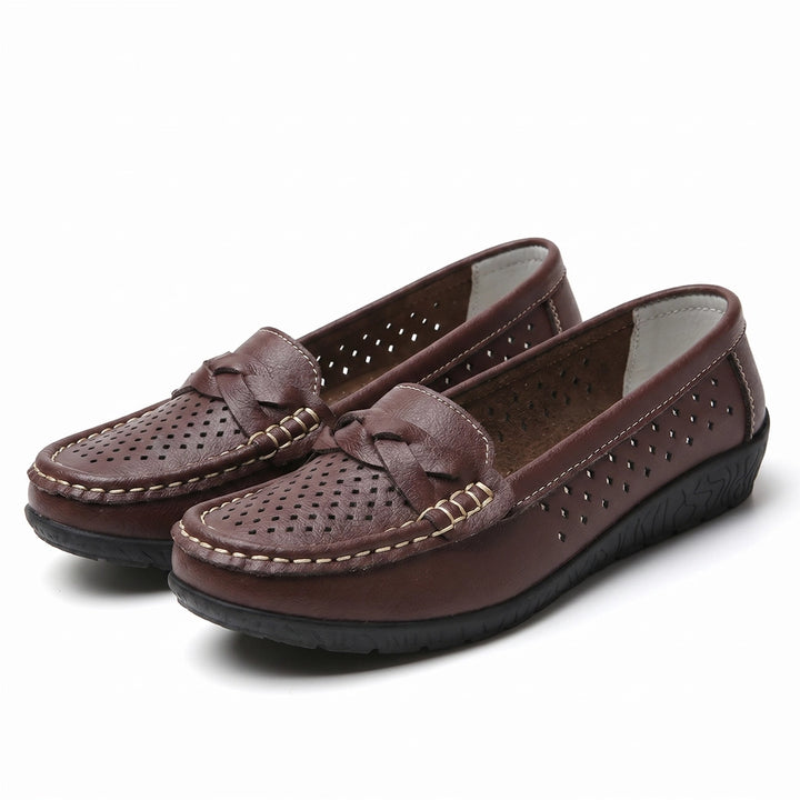 Samantha Slip-On Loafers - Color:Brown;Size:35