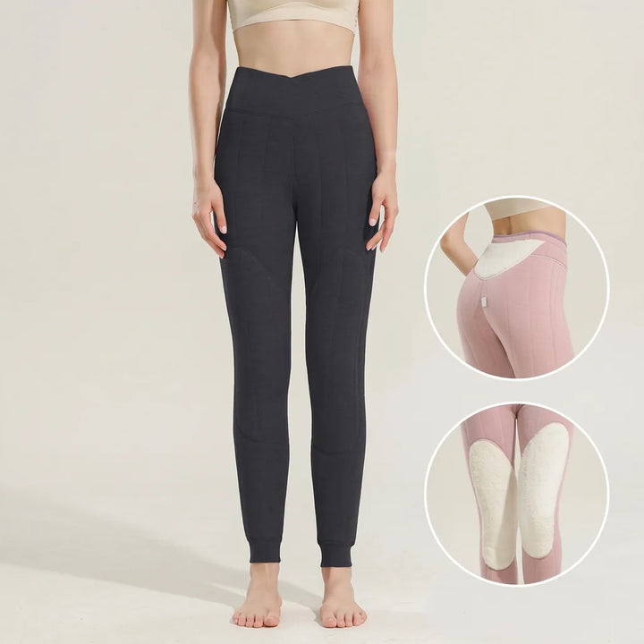 Savannah | Wool Fleece Lined Leggings - Size:M;Color:Black