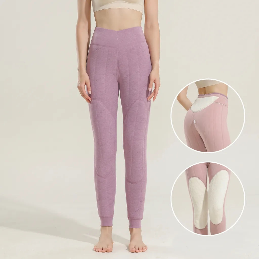 Savannah | Wool Fleece Lined Leggings - Size:M;Color:Purple