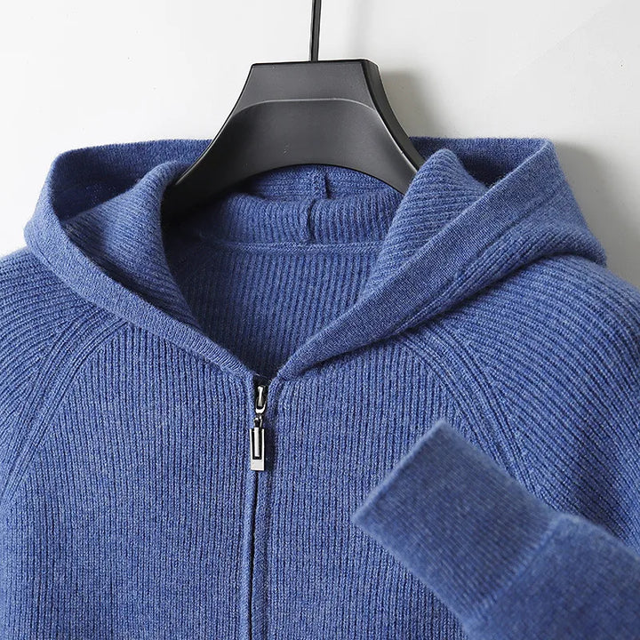 Men's Blue Sebastian | Cashmere Hooded Cardigan
