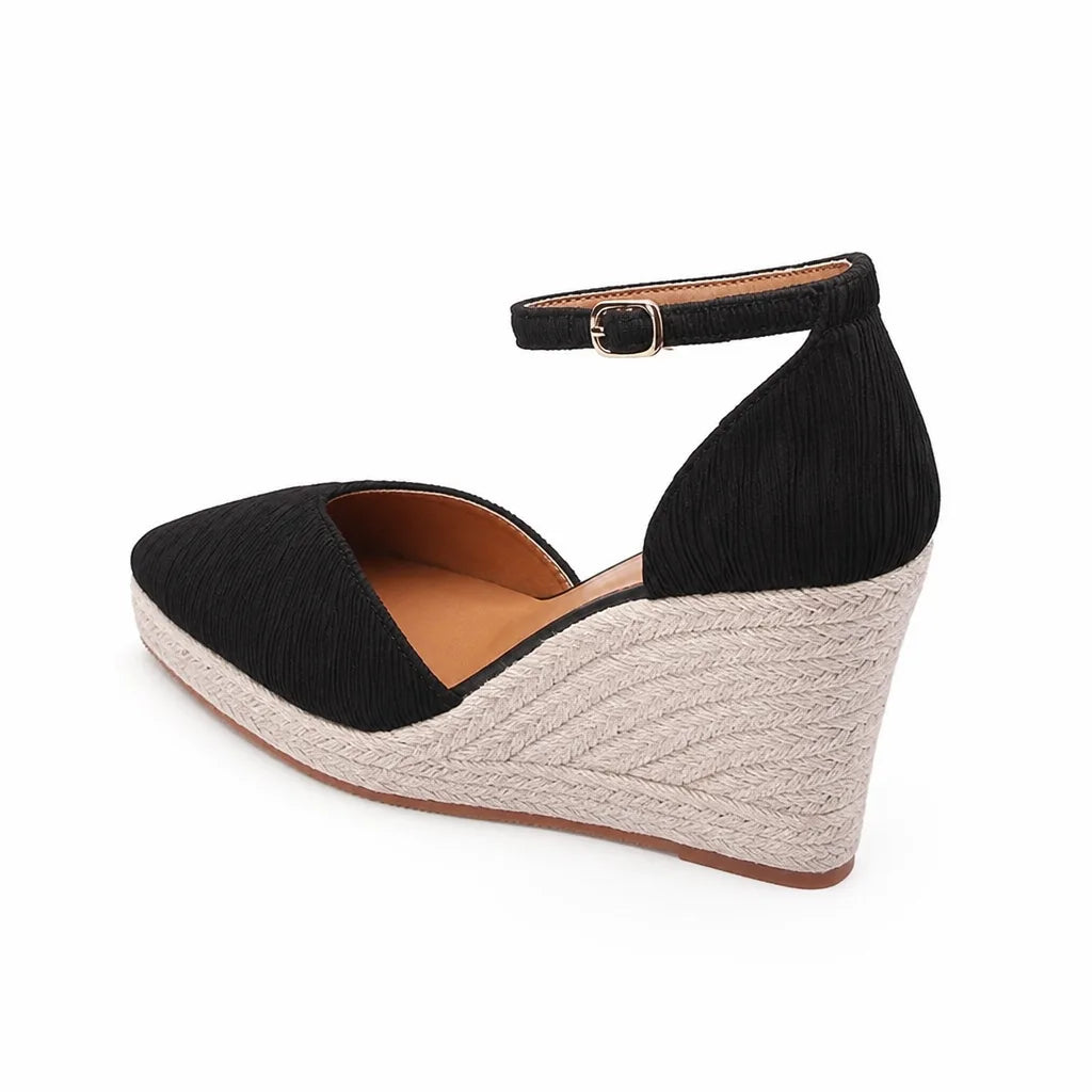 Women's Black William Pointed Wedge Sandals
