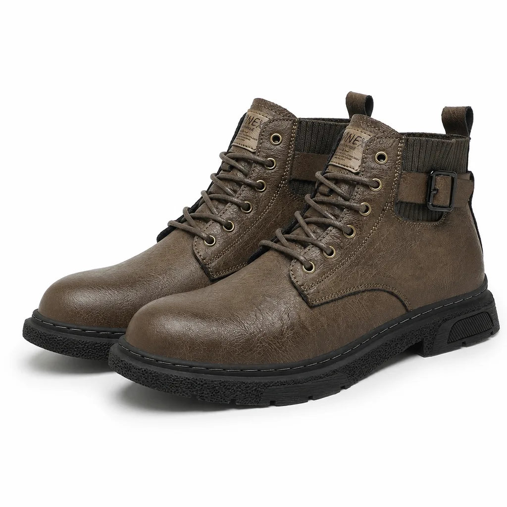 Shackleton Buckle Boots - Color:Brown;Size:38