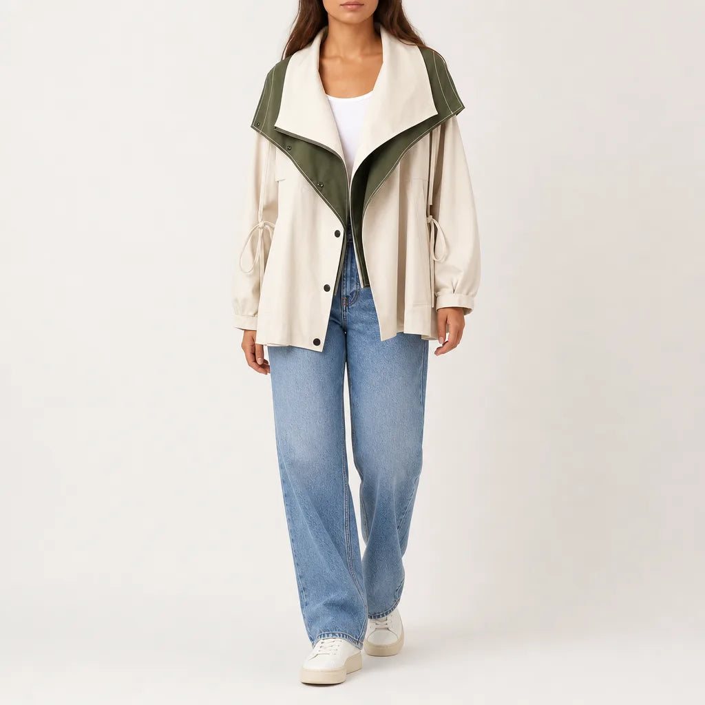 Shirley Trench Jacket - Color:Beige;Size:XS