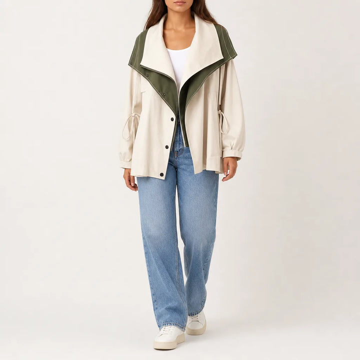 Shirley Trench Jacket - Color:Beige;Size:XS