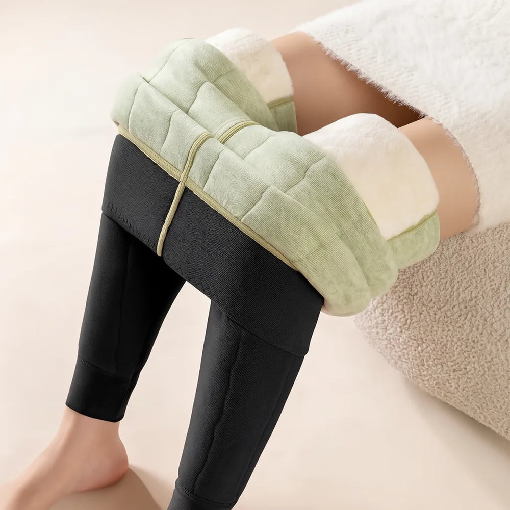 Sienna | Wool Fleece Lined Leggings - Color:Black;Size:M