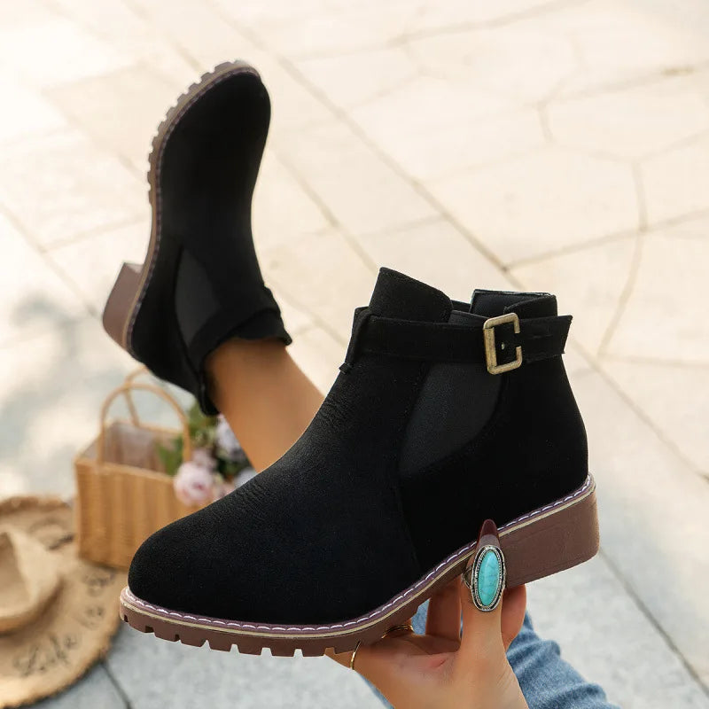 Sierra | Women's Orthopedic Ankle Boots  - Color:Black;Size:35
