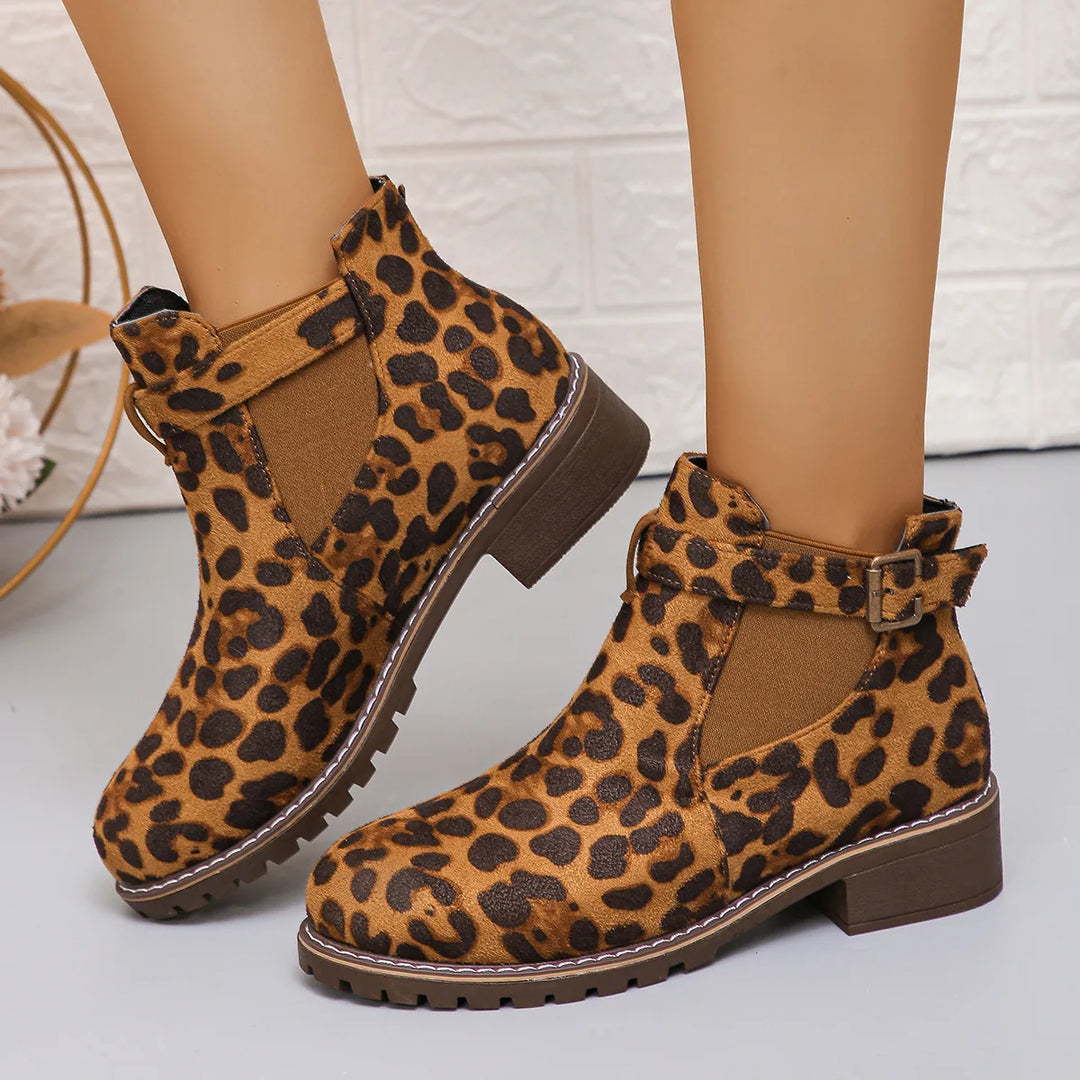 Sierra | Women's Orthopedic Ankle Boots  - Color:Leopard;Size:35