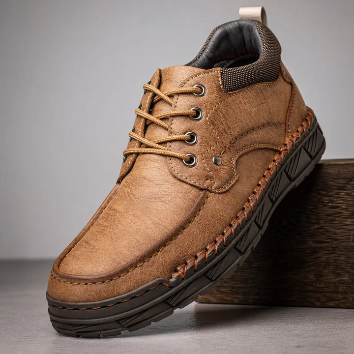 Silas | Lace-Up Ankle Boots for Fall - Color:Beige;Size:38