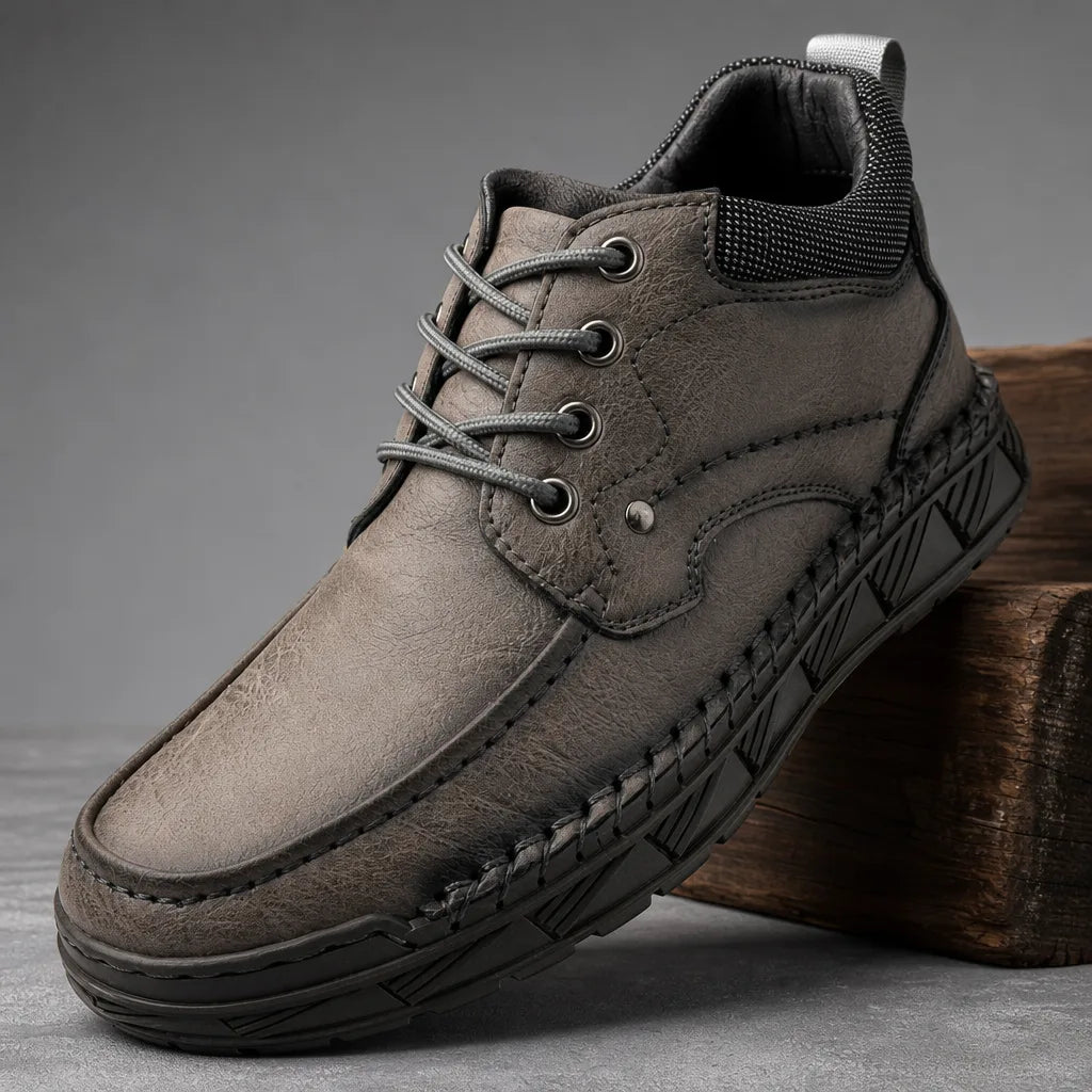 Silas | Lace-Up Ankle Boots for Fall - Color:Gray;Size:38