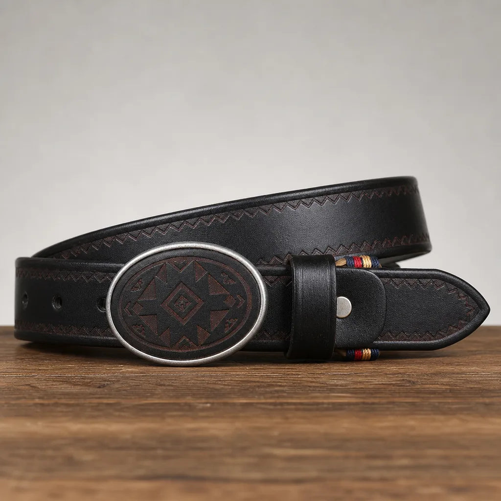 Silas | Men's Buckle Belts - Color:Black;Length:39.4 inches (100 cm)